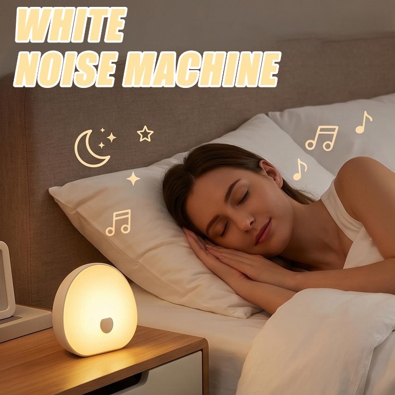 White Noise Machine Baby - RGB睡眠ホワイトノイズマシン、心地よい音、タッチ式充電式LEDナイトライト、赤ちゃん用リラックスオーディオ＆睡眠ランプ