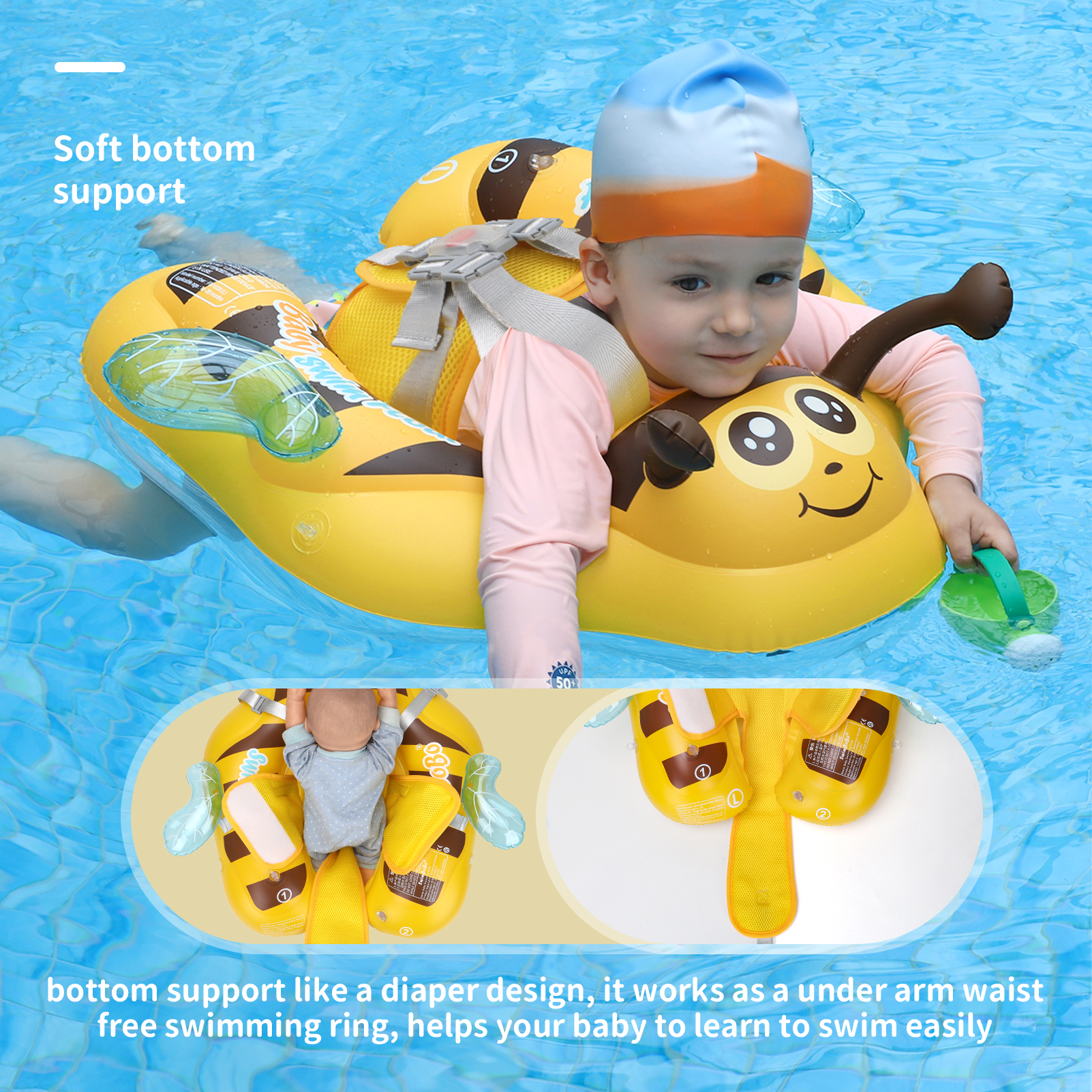 Baby Swimming Floater - スイムボボ イエロー キッズ インフレータブル ベビー フローティング