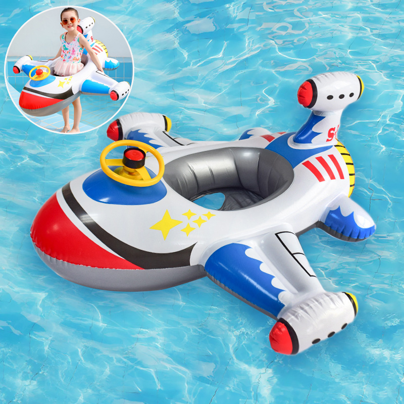 Baby Swimming Floater - ベビー水泳サークル飛行機フロートプール水泳リングインフレータブルサークルチャイルドシートステアリングホイールホーン夏のビーチおもちゃ