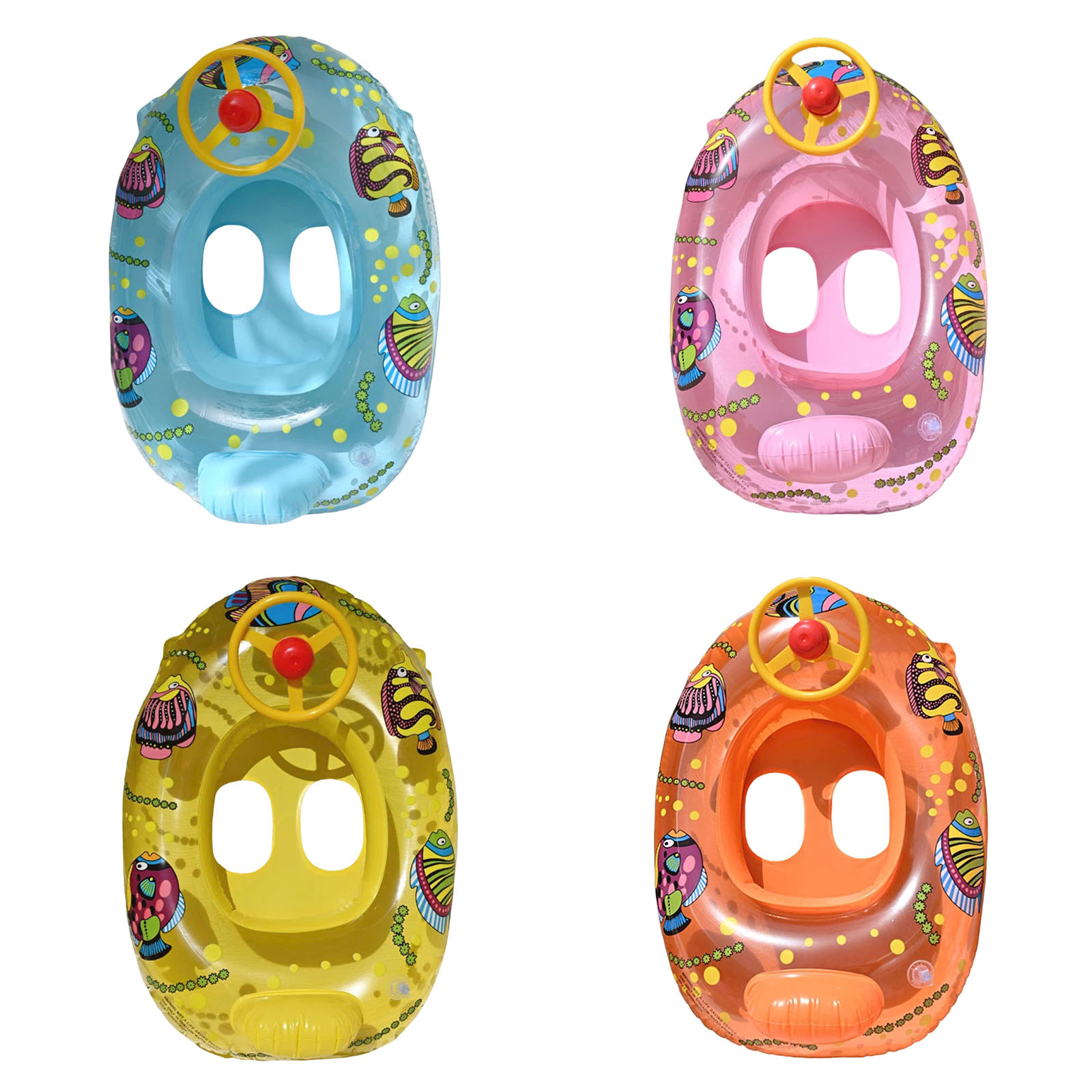 Baby Swimming Floater - 膨脹式ベビーフロート、乳幼児用安全シート付きスイムフロートリング、車型ベビー幼児用プールフロート