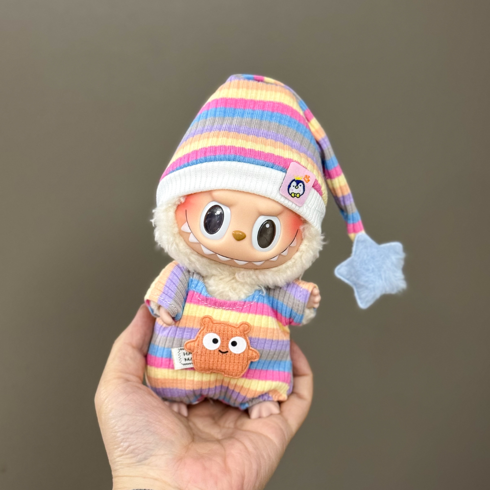 Baby Products Miniso - 【衣類のみ】ラブブ用 かわいいスター パジャマ 17cm ミニ人形の服 衣装アクセサリー