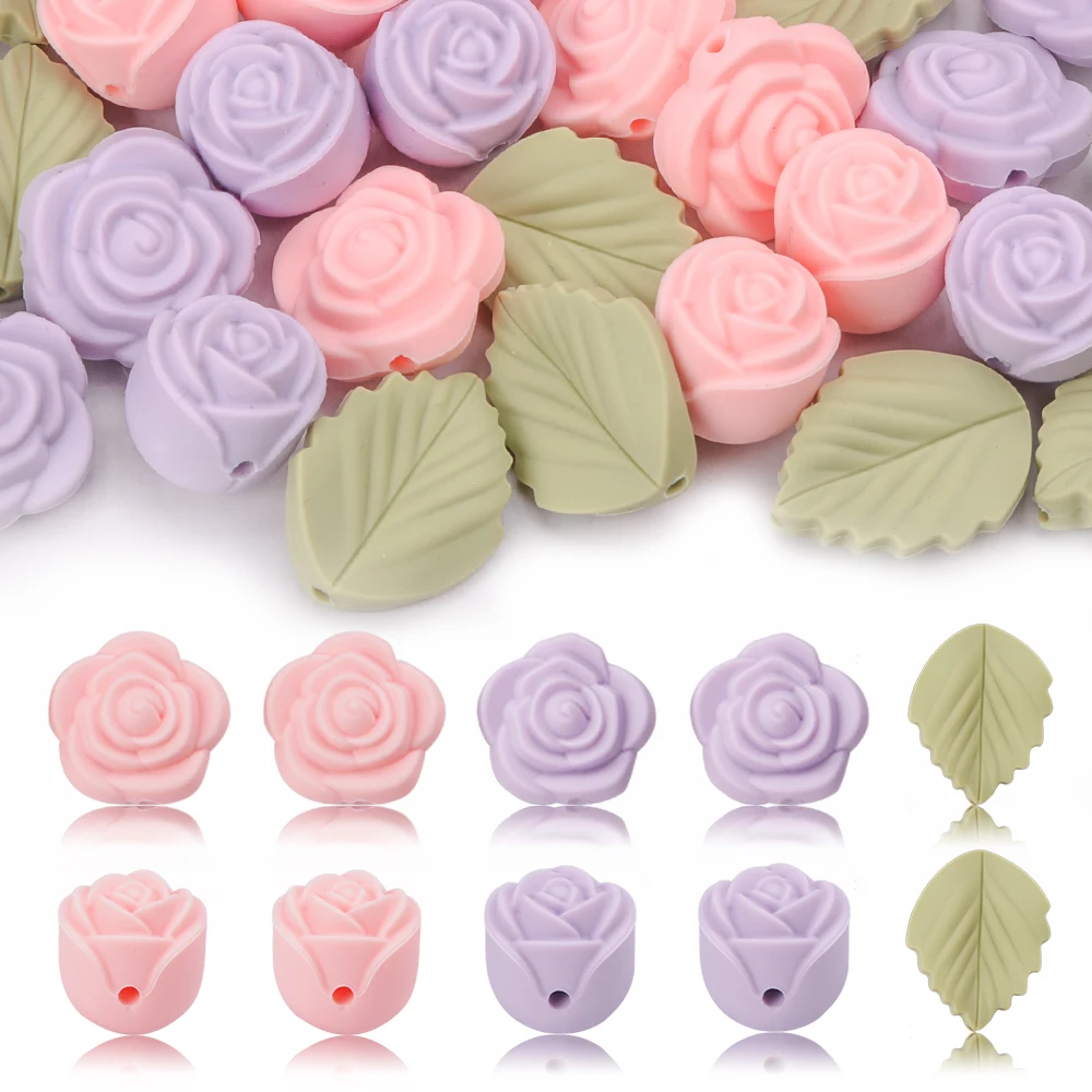 Baby Products List - LOFCA 30 個ローズシリコーンビーズフラワーフォーカルビーズ BPA フリーベビー歯が生えるビーズ DIY