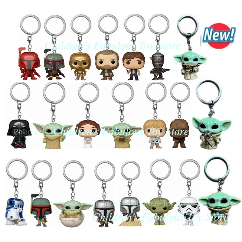 Baby Yoda Products - 29 スタイル FUNKO キーホルダースターウォーズベビーヨーダキーホルダーおもちゃボバフェイト ig-11 マンダロリアンダースベイダーストロームトルーパーキーホルダー