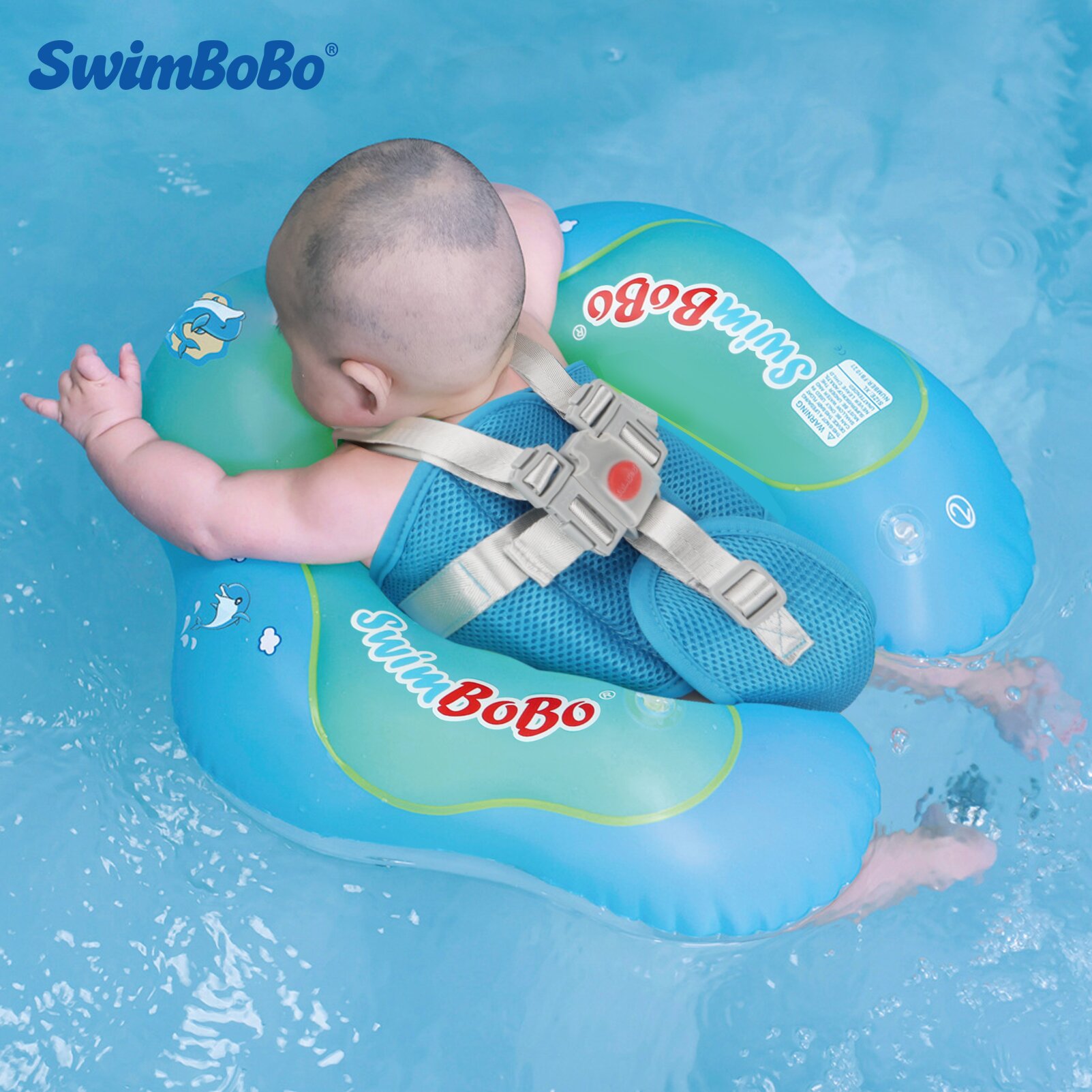 Baby Swimming Floater - スイムボボ 新改良版 ベビー用プールフロート 膨脹式幼児用浮き輪 キッズスイムサークル 入浴用