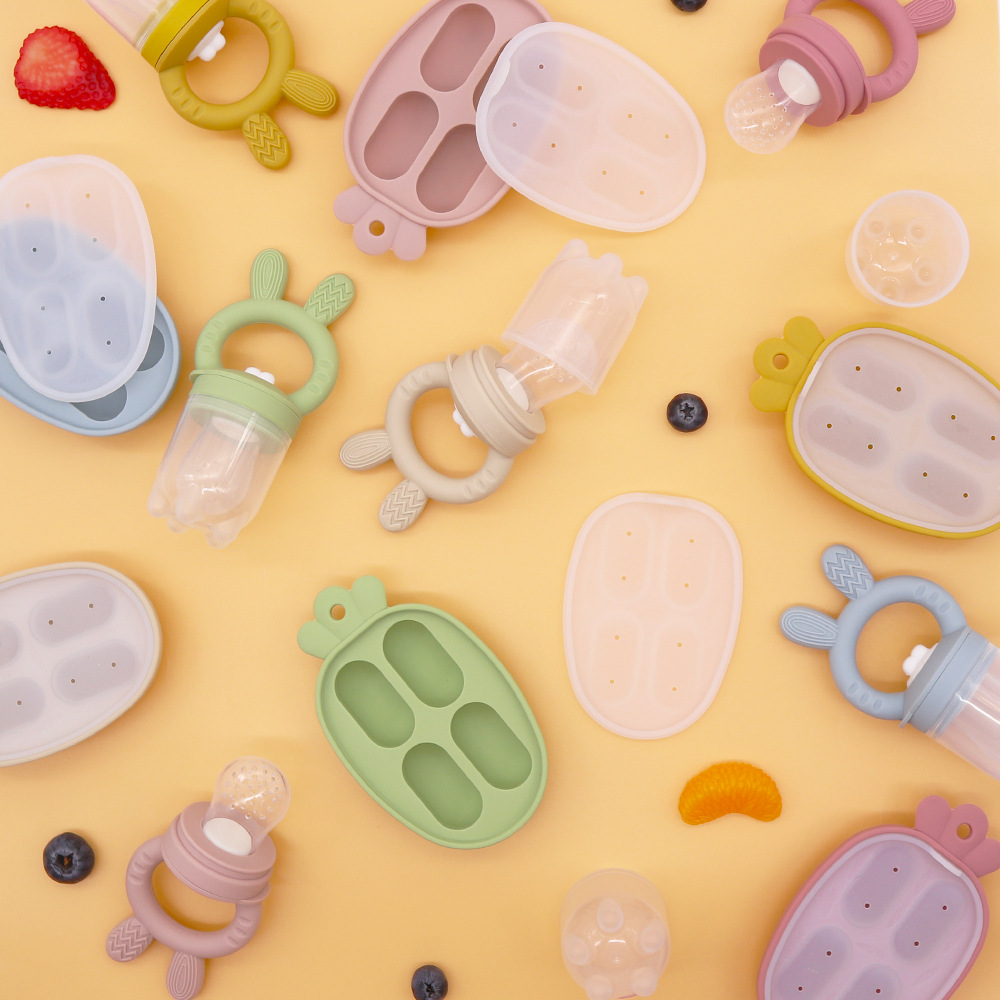Baby Products Cream - かわいいベビーフルーツと野菜の歯固めおもちゃ、食品サプリメント用噛むおもちゃ、シリコン製ベビー食器、アイスクリーム型、ベビー用品