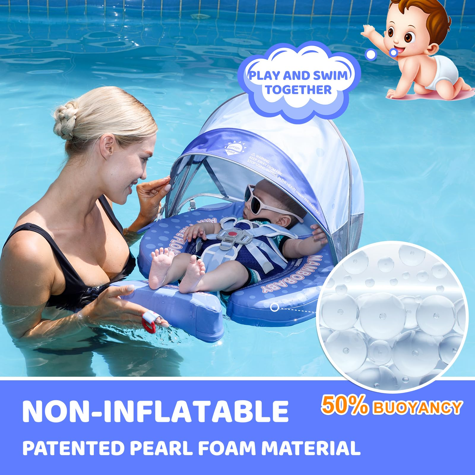 マンボベビー フロート スイミングトレーナー セーフエアフリ - Baby Swimming Floater のレビューと価格