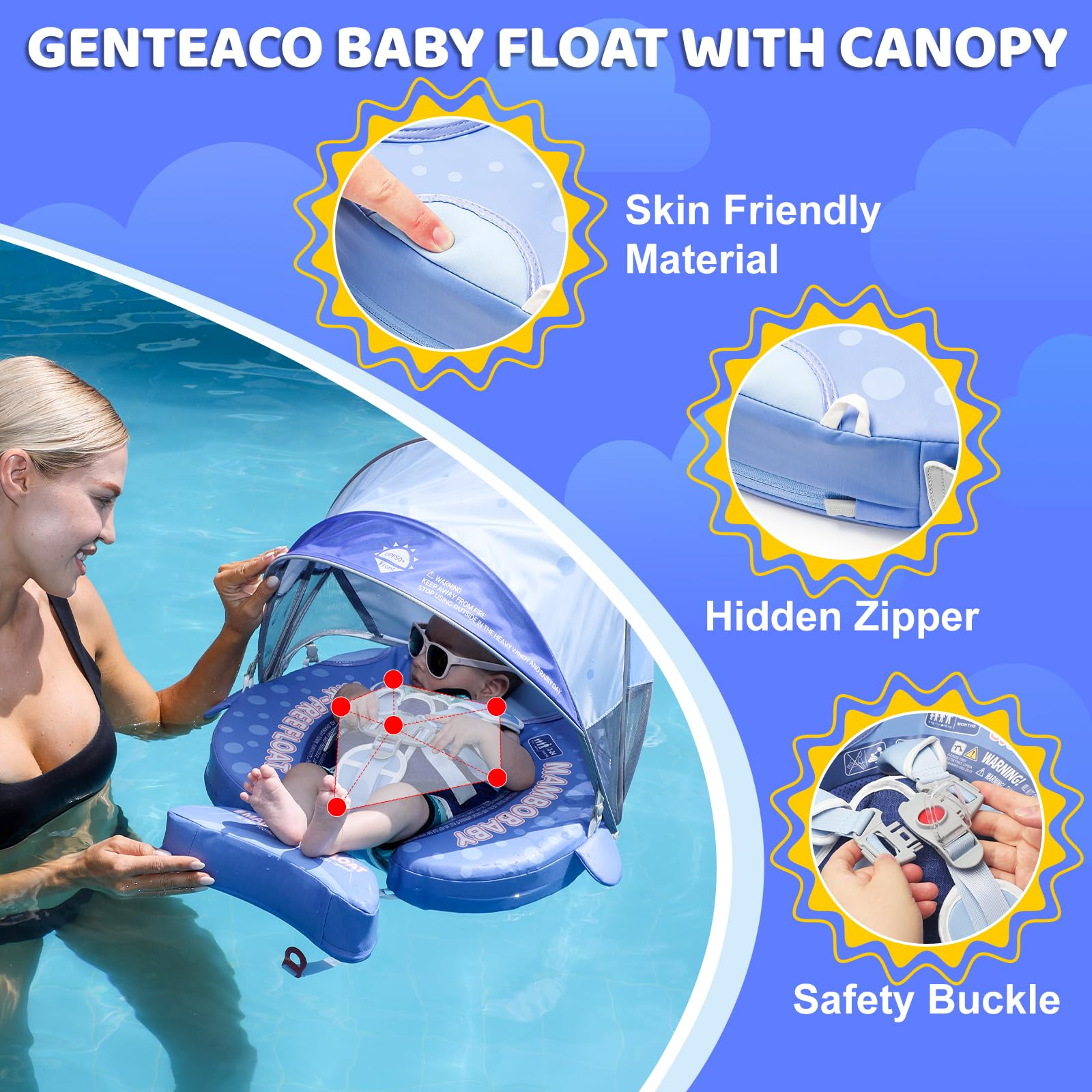 マンボベビー フロート スイミングトレーナー セーフエアフリ - Baby Swimming Floater のレビューと価格