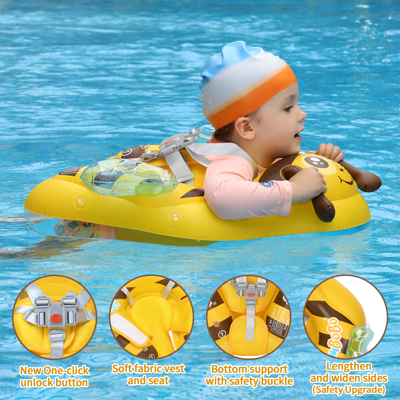 スイムボボ イエロー キッズ インフレータブル ベビー フロ - Baby Swimming Floater のレビューと価格