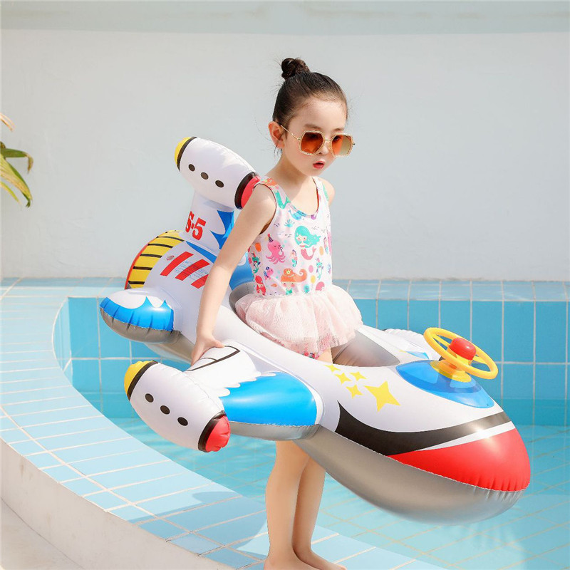ベビー水泳サークル飛行機フロートプール水泳リングインフレータ - Baby Swimming Floater のレビューと価格