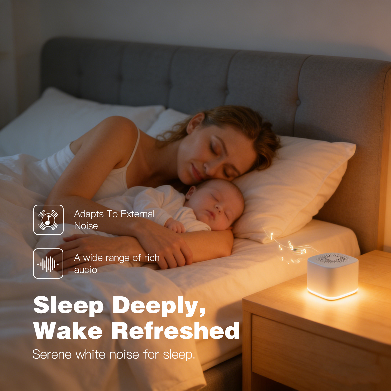 ベビーホワイトノイズマシン スマート泣き声検知、30種類の癒 - White Noise Machine Baby のレビューと価格