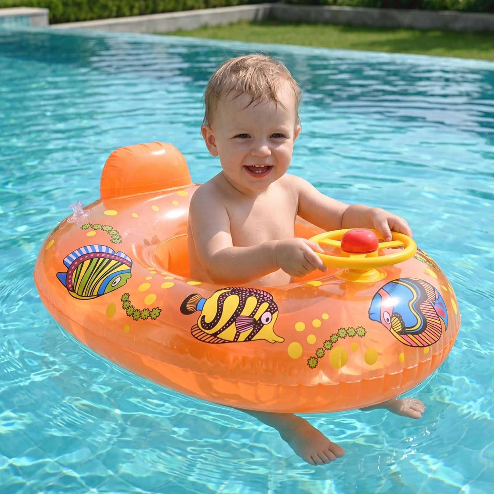 膨脹式ベビーフロート、乳幼児用安全シート付きスイムフロートリ - Baby Swimming Floater のレビューと価格