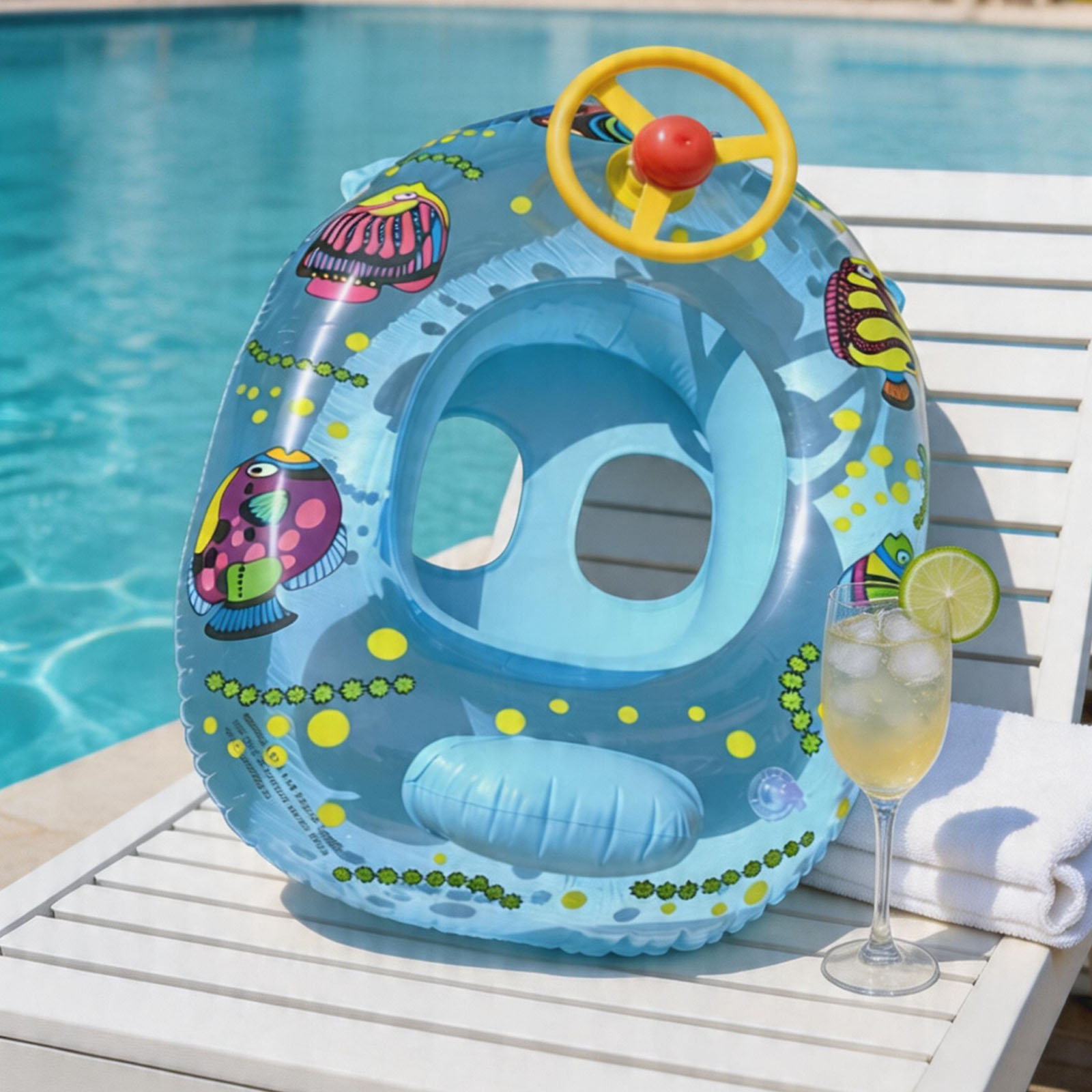 膨脹式ベビーフロート、乳幼児用安全シート付きスイムフロートリ - Baby Swimming Floater のレビューと価格