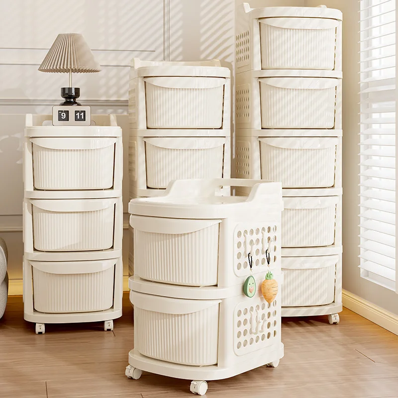 トロリースナックラックベビー用品収納キャビネットフロア取り外 - Baby Products Cream のレビューと価格