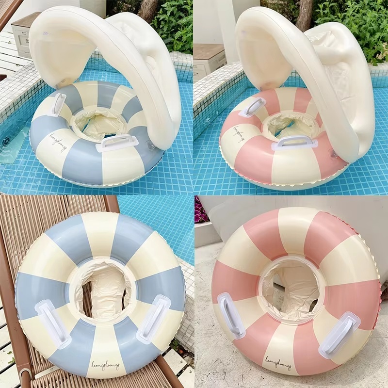 ベビー用浮き輪、夏用プールフロートシート、キャノピー付き日よ - Baby Swimming Floater のレビューと価格