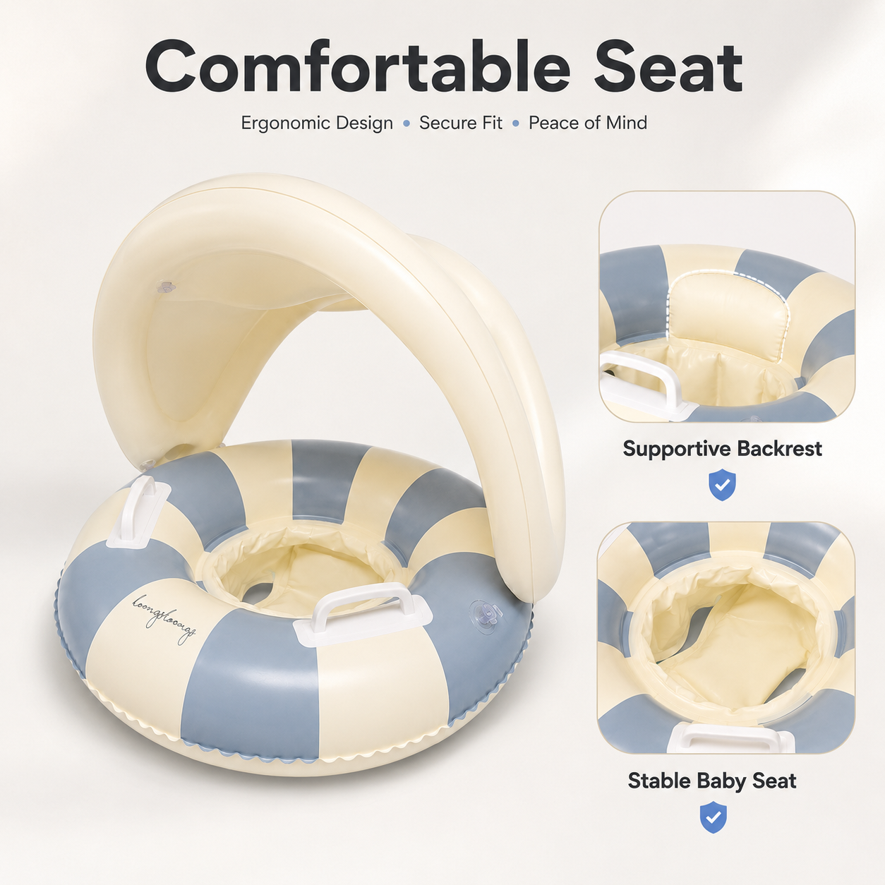 ベビー用浮き輪、夏用プールフロートシート、キャノピー付き日よ - Baby Swimming Floater のレビューと価格