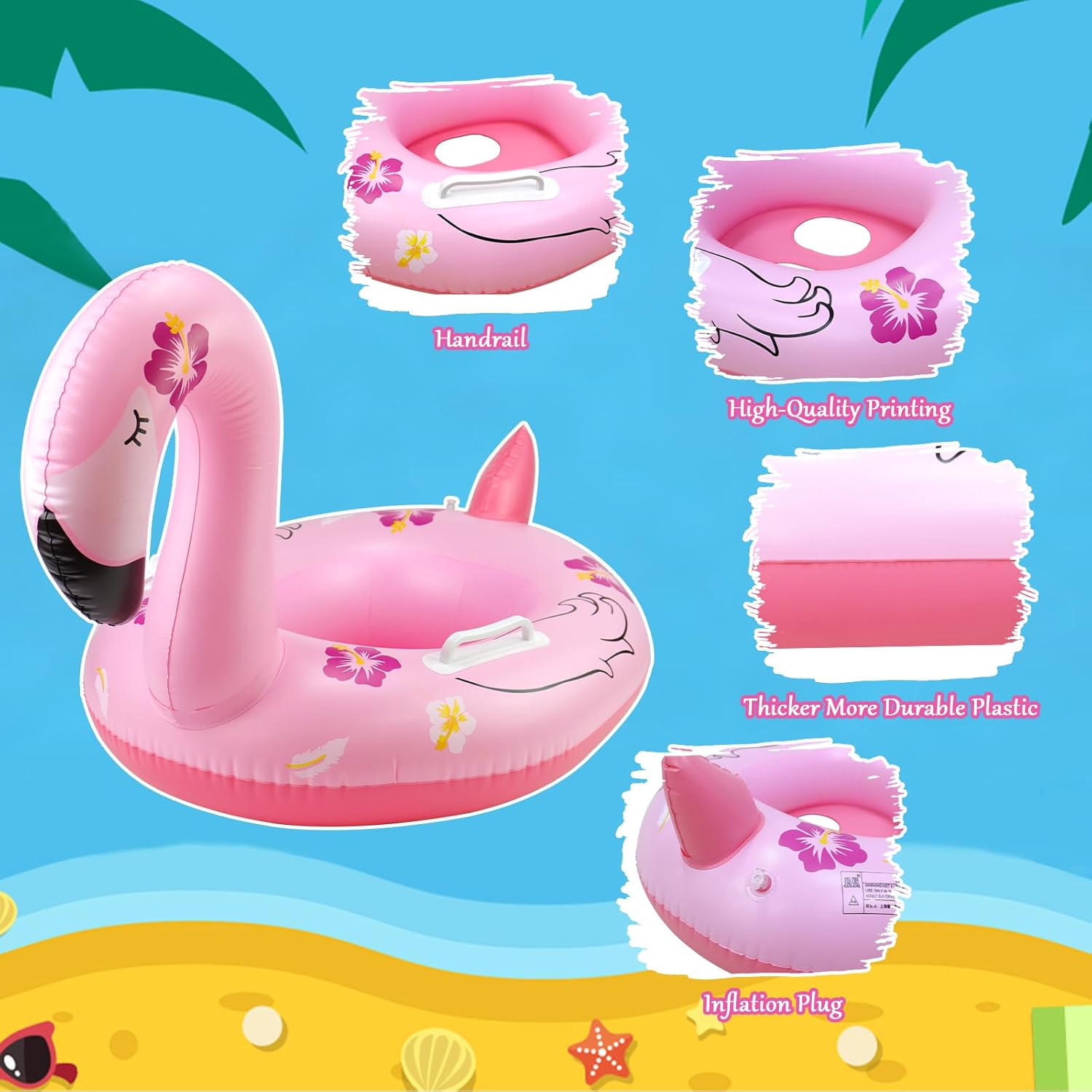 夏インフレータブルおもちゃフローティングシートフラミンゴ形状 - Baby Swimming Floater のレビューと価格